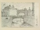 Teckning av Ferdinand Boberg. Stockholm, Staden in. br., Kv. Vulkanus I, Mynttorget 2, Kanslihuset,