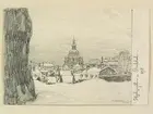 Stockholm, Söder, Stigbergsgatan, Teckning av Ferdinand Boberg.