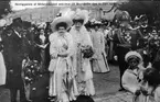 Hertigparets af Södermanland, prins Wilhelm och prinsessan Maria Pawlowna. Ankomst till Stockholm 14 juni 1908.