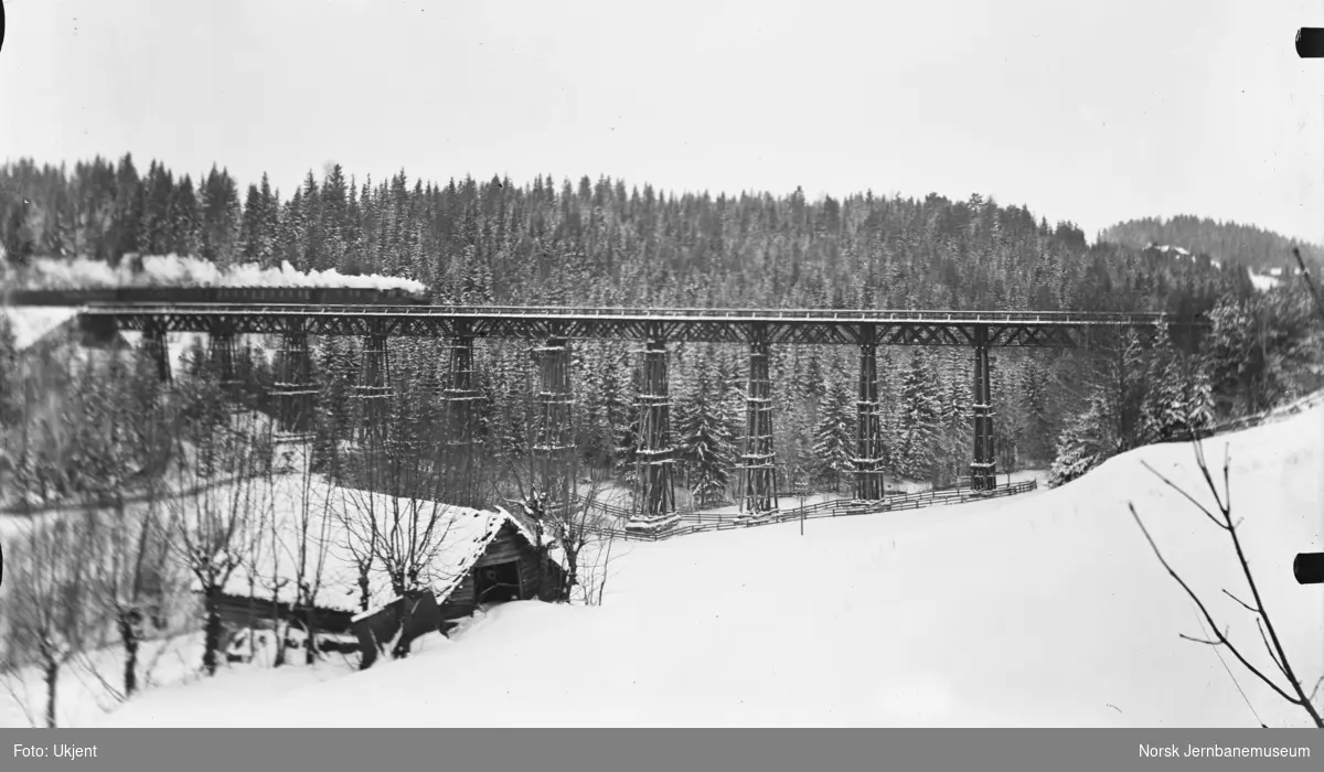 Hvalstad viadukt med passerende persontog