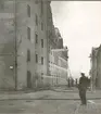 Ångkvarnsbranden 1935-07-06. Bilden är tagen från Södra Långgatan ner längs Proviantgatan.