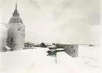 Kalmar slott med fyren Grimskär i bakgrunden, slutet av 1920-talet.