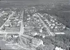 Flygfoto över Borgholms stad.