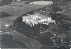 Flygfoto över Borgholms slottsruin.