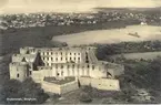 Flygfoto över Borgholms slottsruin.