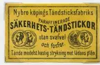 Tändsticksetikett från Nybro Tändsticksfabrik, 