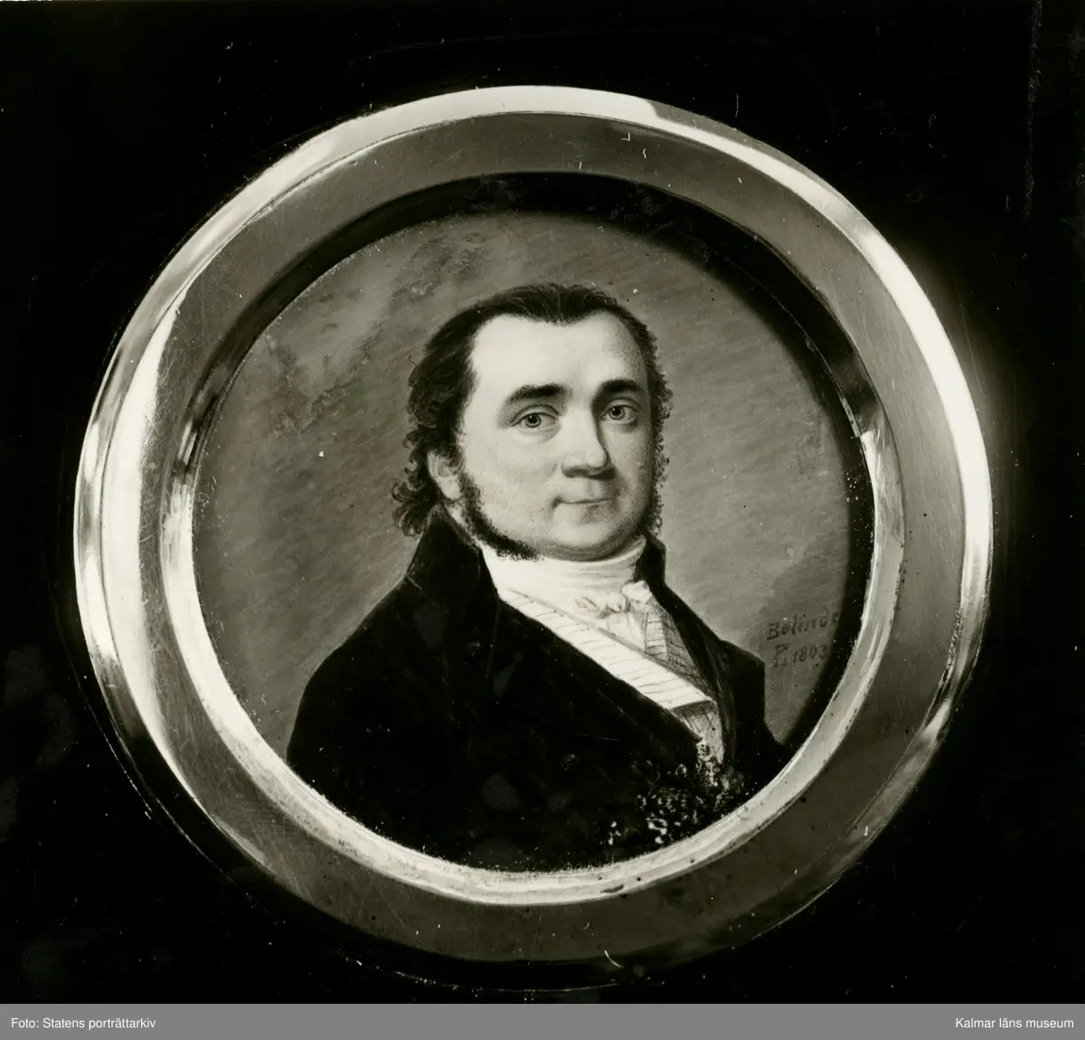 Miniatyr av Bolinder 1803. Brukspatron Jacob Gustaf, de Mare, Ankarsrum. Född 1770, död 1821.