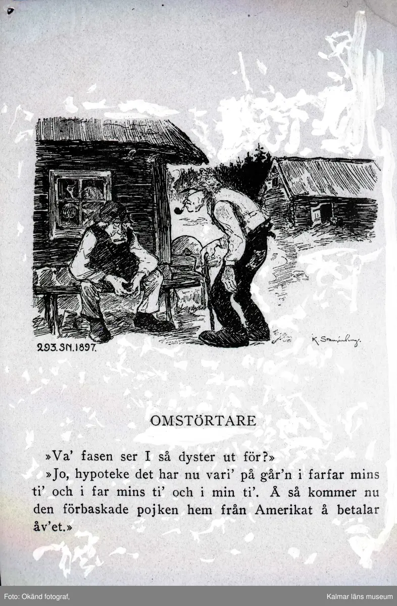 Reproduktion bild och text ur "Svenskt skämtlynne under ett halvt sekel" volym nio 1914