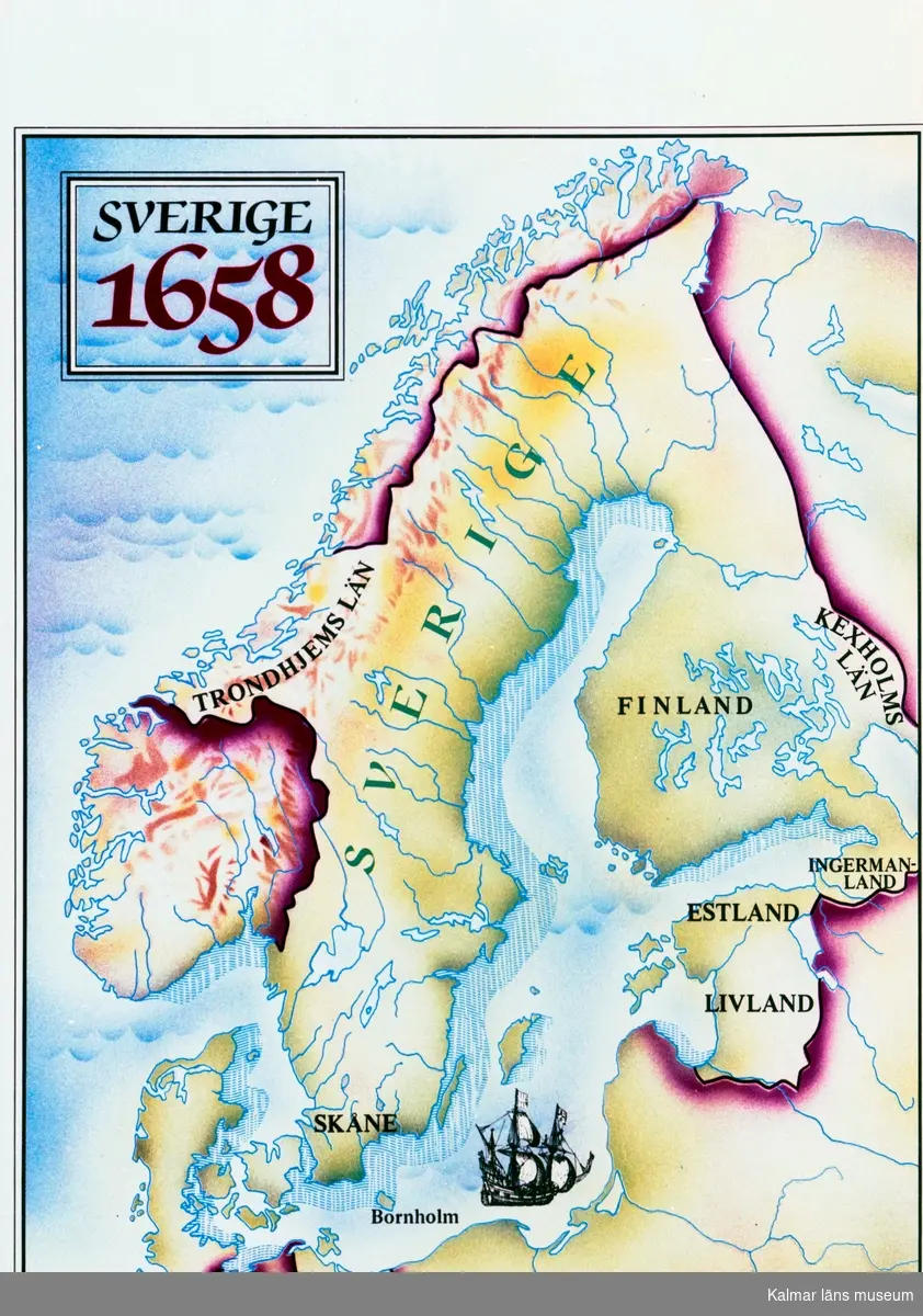 Karta över Sverige 1658.