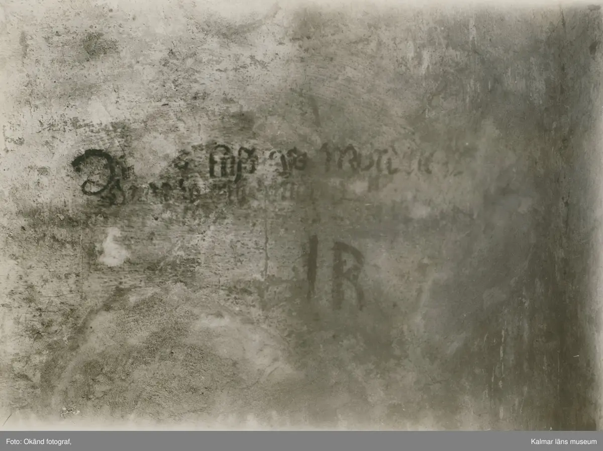 Text på en vägg i Kalmar slott.