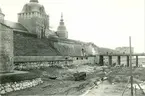 Undersökning av vallgraven vid Kalmar slott.