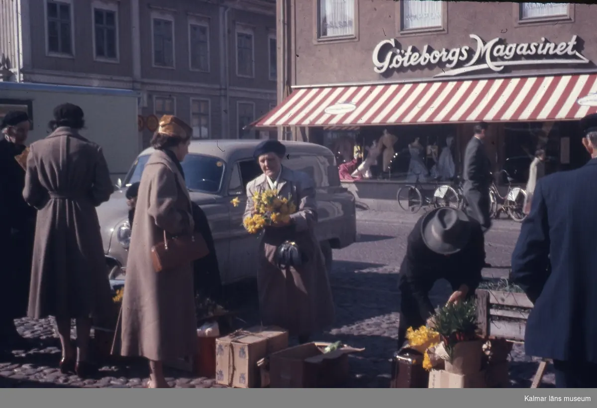 Torghandel på Stortorget i Kalmar.