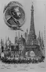 Eiffeltornet jämförd med världens högsta byggnader. Portätt av Eiffel.
