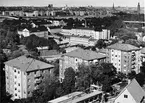 Byggherre: Byggnadsaktiebolaget Contractor, Stockholm. Vy över 1200 lägenheter som Contractor byggde för HSB. Arkitekt SAR Sven Wallander.