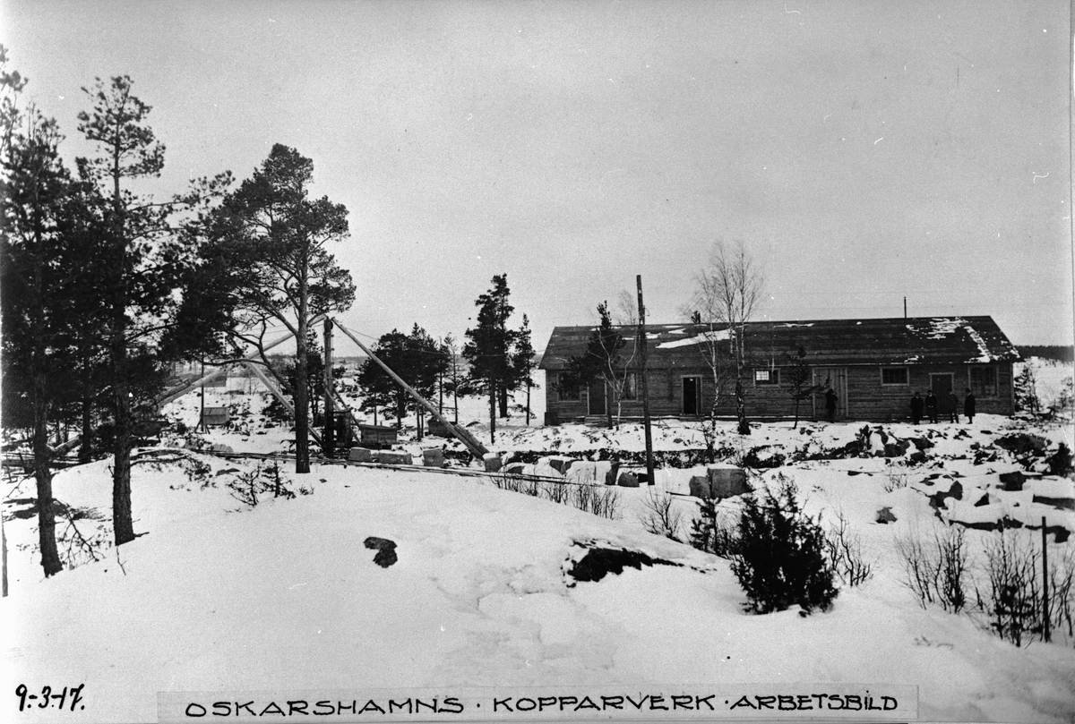 Byggherre: Byggnadsaktiebolaget Contractor, Stockholm. Kopparverk. Arbetsbild.