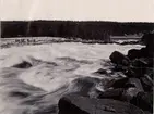 Timmerflottning vid Åkvisslan, Åmgermanälven, 1898.