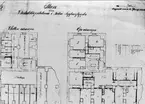 Projektritning till tyghuset. Plan över bostadslägenheterna i södra tyghusflygeln.