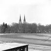 Skara. Domkyrkan med Botan i förgrunden.