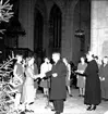 Skara. 
Domkyrkan, grantändning 1956.