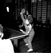 Skara. Bordtennis; DM i Läroverkets gymnastiksal 27/3 1955.