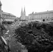 Skara. Marumsgatan. Zettervallska tomten, grävning för nybygge 1963.