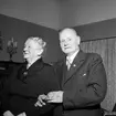 Hemma hos plåtslagarmästare Karl Grönlund. 
Karl Grönlund på sonen Svens 40-årsdag 9/4 1956.