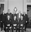 FCO (Facklig Centralorganisation) 40-årsjubileum 1966. Skara.
Ordförande Lennart Lindén tillsammans med veteranerna Edvin Sahl, John Persson, Ernst Hallgren, Verner Johansson, Emil Johansson, Sven-Jakob Andersson, Karl Rehn.