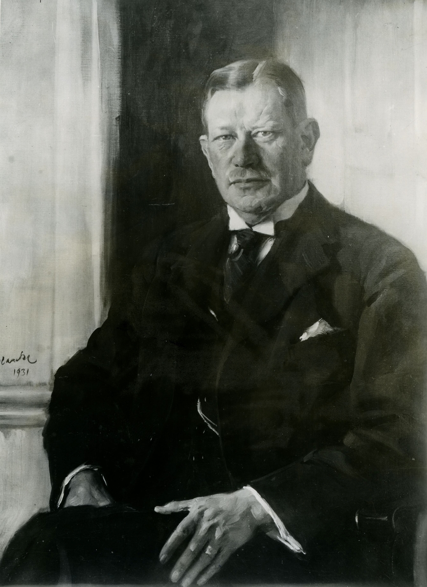 Oljemålning av Ivar Kamke 1931, föreställande brukspatron Sven Spånberg..