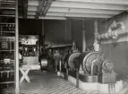 Ångmaskineri vid Oskarströms Sulfitfabrik, 1917.
Ångturbin om 750 Hkr. Ångmaskin om 25 Hkr.