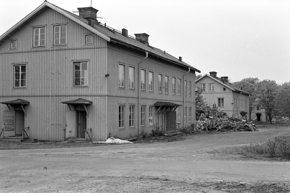 Rivning av hus i Kastet Bomhus. Oktober 1987.