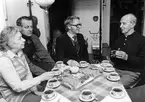 Sonja Mattsson, Staffan Lindén och Dalerik Eric Ericsson tar kaffepaus.