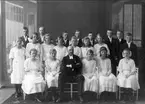 Konfirmation i Karlsborg, april år 1922. Konfirmationspräst Särner.