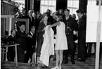 Karlsborg, fästningen. Prinsessan Christinas besök på regementet jubelåret 1969. Här vid middagen i matsalen.