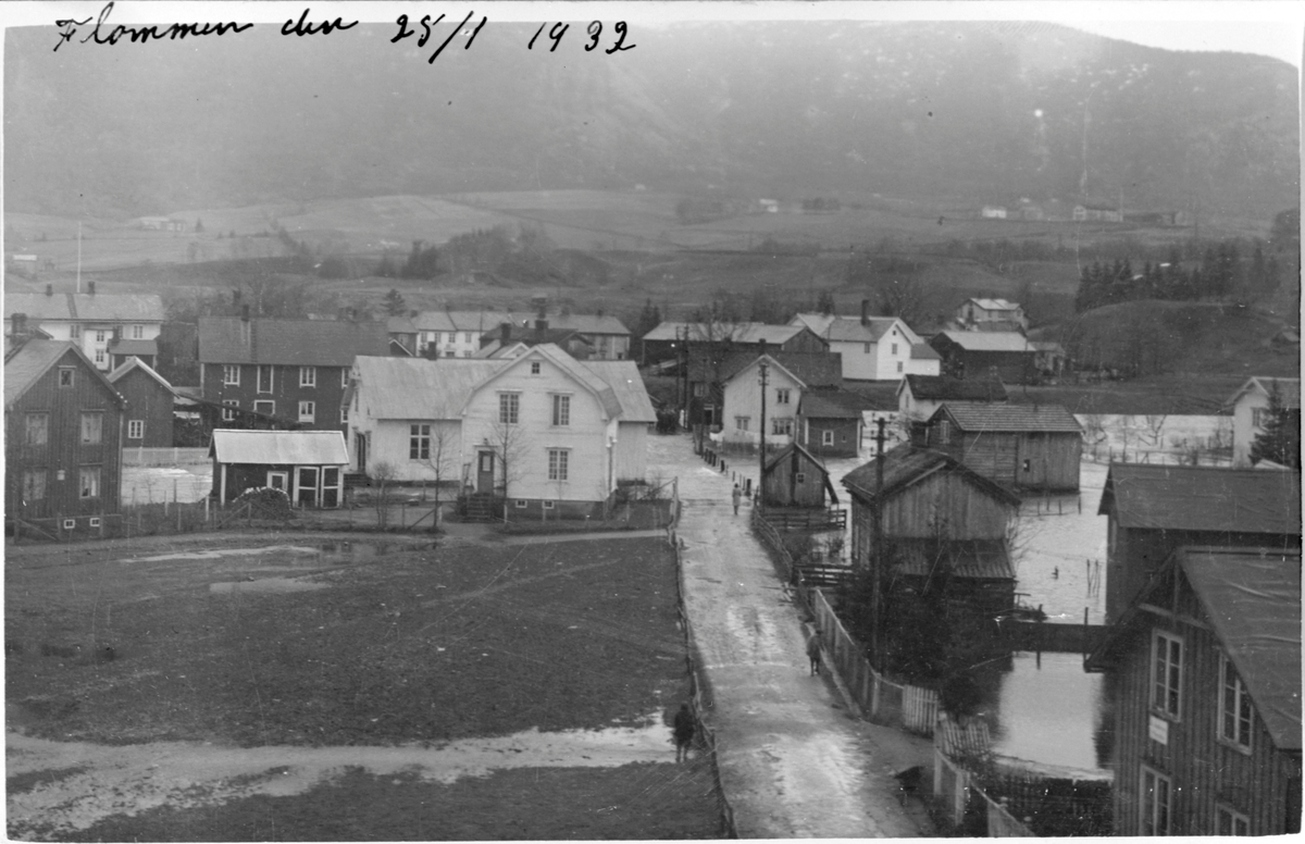 Flom på Kyrksæterøra  25/1-1932, Hemne.