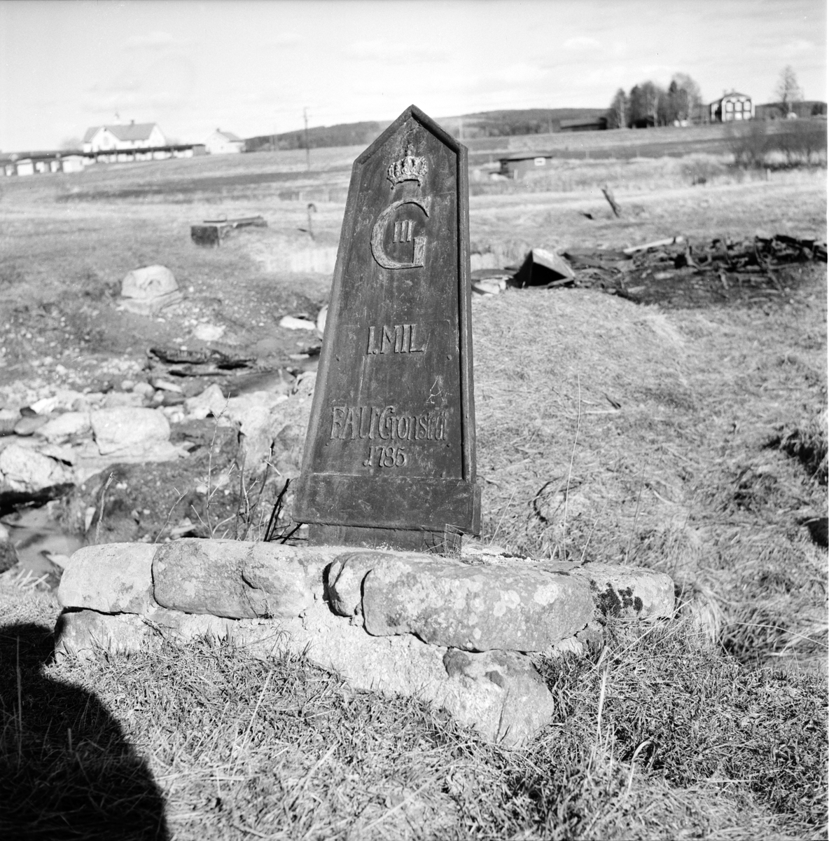 Fjärdingsstolpe i Arbrå, Vallsta,
April 1973