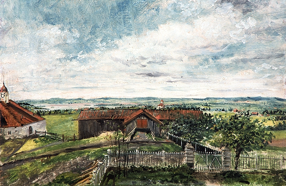Maleri av Mathias Stoltenberg. (født 1799, død 1871)
Torshov mot Vang kirke, landskap.