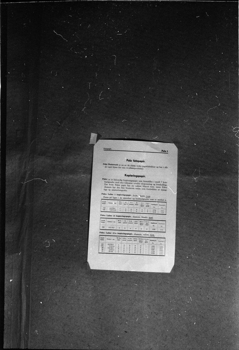 Avfotografert side fra brosjyre vedr. fotopapir.
