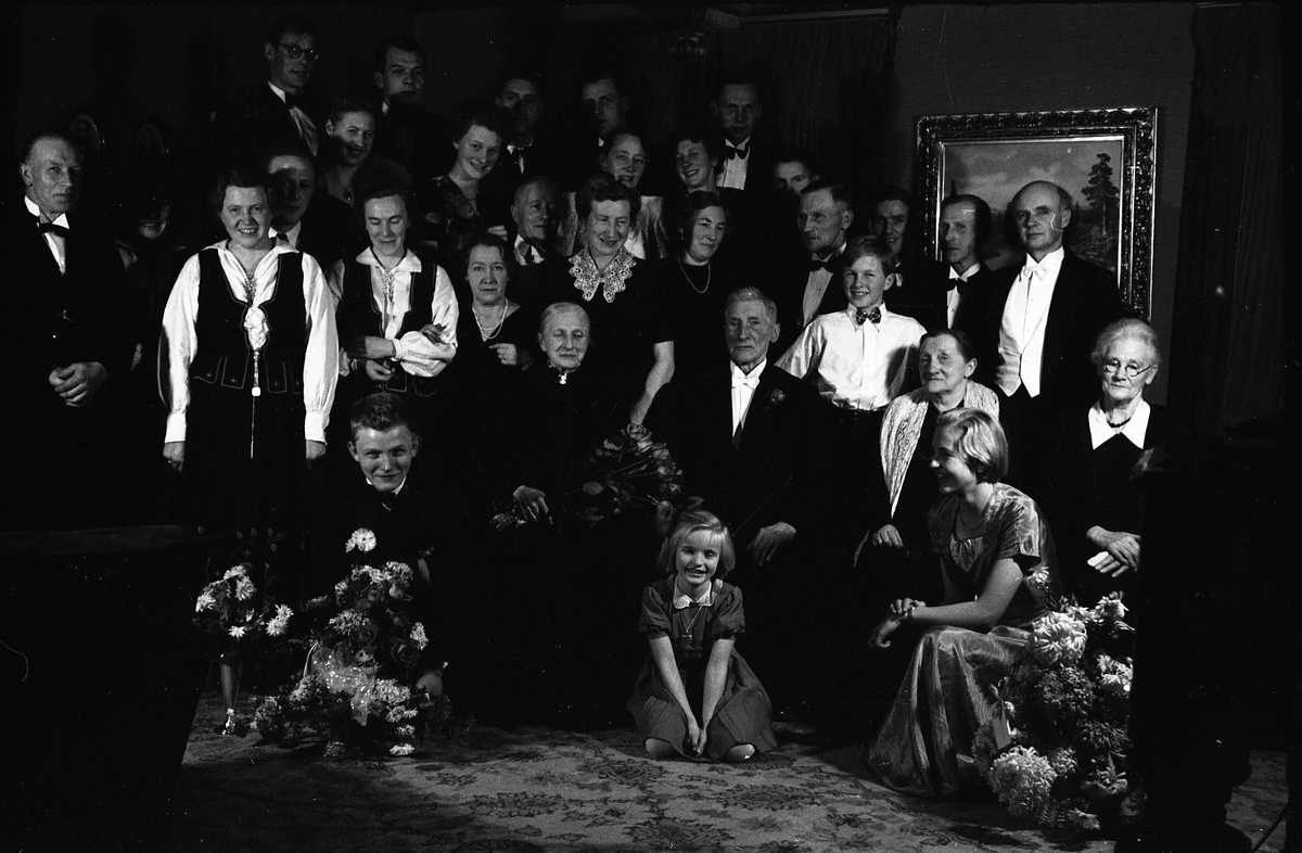 Trolig fra feiringen av David og Helene Seierstads diamantbryllup høsten 1950. Jubilantene sitter foran, omgitt av i det alt vesentlige slekt. 
Serie på 6 bildere, mens på bilde nr. 7 er personene nummerert, og det er disse numrene som brukes i følgende oversikt:
1.Johan Johannson, 2.Inger Mørch Reiersen (g.Lindstad), 3.Kari Mørch Reiersen (g.Stabo Eeg), 4.Helene Seierstad, 5.David Seierstad, 6.Klara Gihle, 7.Magda Trostad, 8.Halvard Seierstad, 9.Kari Sem (f.Seierstad), 10.Ruth Seierstad, 11.Trond Seierstad, 12.Helga Kirkeby (f.Seierstad), 13.Mosse (Sofie) Drager, 14.Borghild Johannson (f.Seierstad), 15.Magda Seierstad, 16.Hans Seierstad, 17.Håvar Mørch Reiersen, 18.David Seierstad (sønn av Hans), 19.Mathinius Seierstad, 20.Alf Mørch Reiersen, 21.Helbjørg Tollefsrud (f.Seierstad), 22.Helen Johannson (f.Faleide), 23.Torleif Johannson, 24. Johan Tollefsrud, 25 Ernst Kirkeby, 26. ?, 27.Ivar Åge Lund, 28.Margit Gihle, 29.Sigrid Mørch Reiersen (f.Seierstad), 30. Hans Gihle, 31.Kari Seierstad (f.Eriksen).