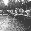 Karlsborg, simskolans avslutning 1960. Endast neg finns.