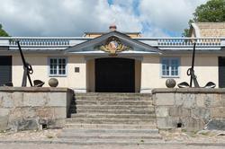 Miljö med byggnader på Marinbasen.