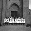 Konfirmandgrupp, Undenäs kyrka, 23/7 1960. Endast neg finns.