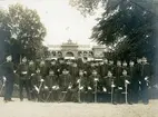 Västmanlands regementes musikkår i Trädgårdsföreningens park i Göteborg 1902.