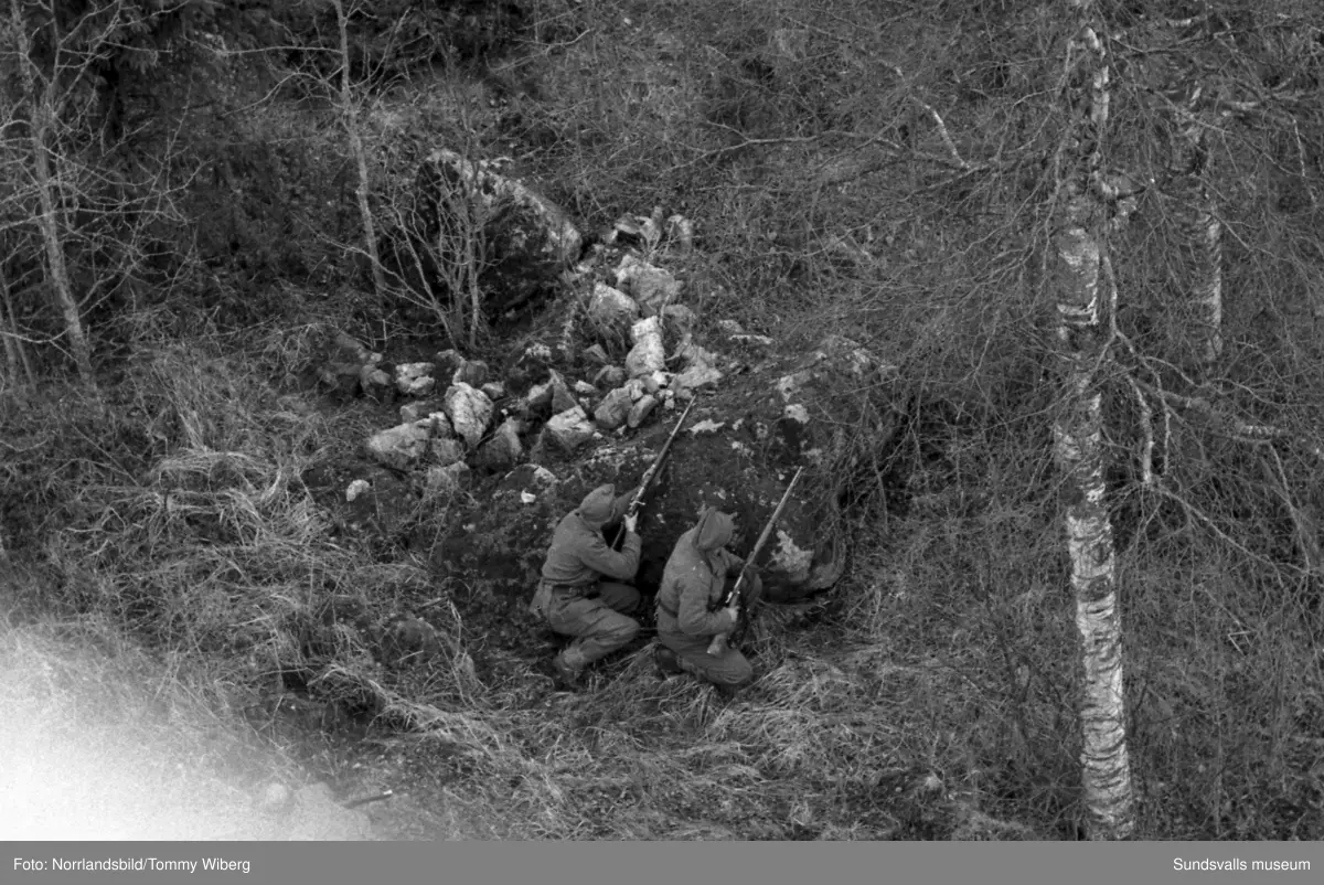 Militärövningar i Bergeforsen 1960.