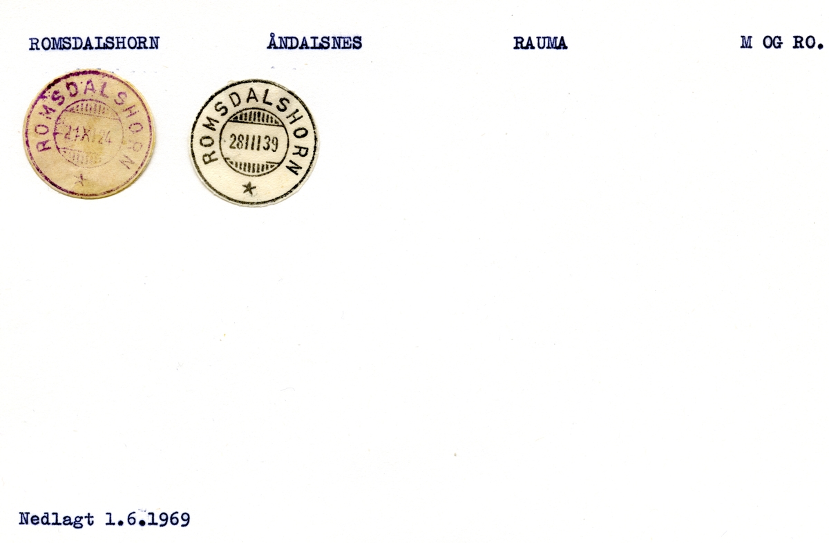 Stempelkatalog Romsdalshorn, Rauma, Møre og Romsdal