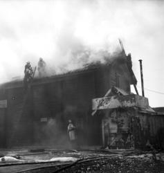 En brand i den gamla vinfabriken som då låg väster om Grönbo