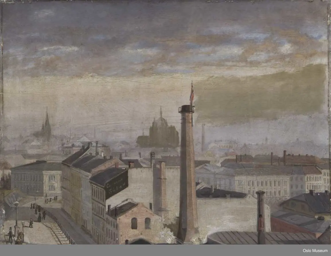 Utsikt fra Victoria Terrasse 3 [oljemaleri]