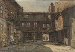 Hotel "Drammen" i Strandgaten, Pipervika [oljemaleri]