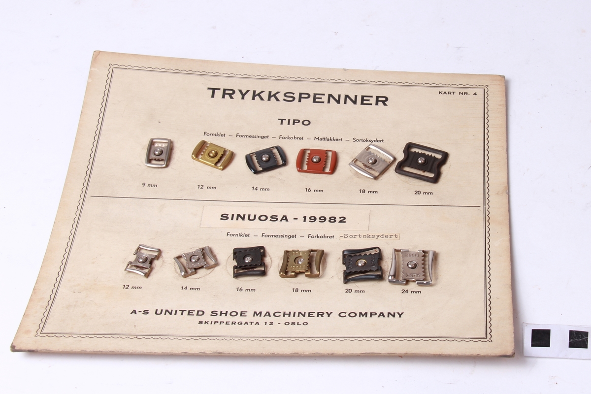 Brett med trykkspenner.