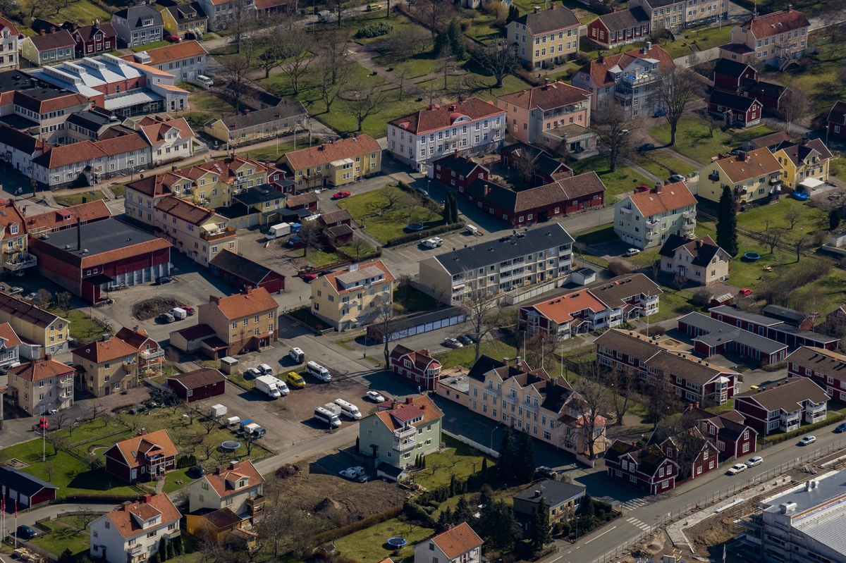 Flygfoto över Gränna i Jönköpings kommun.