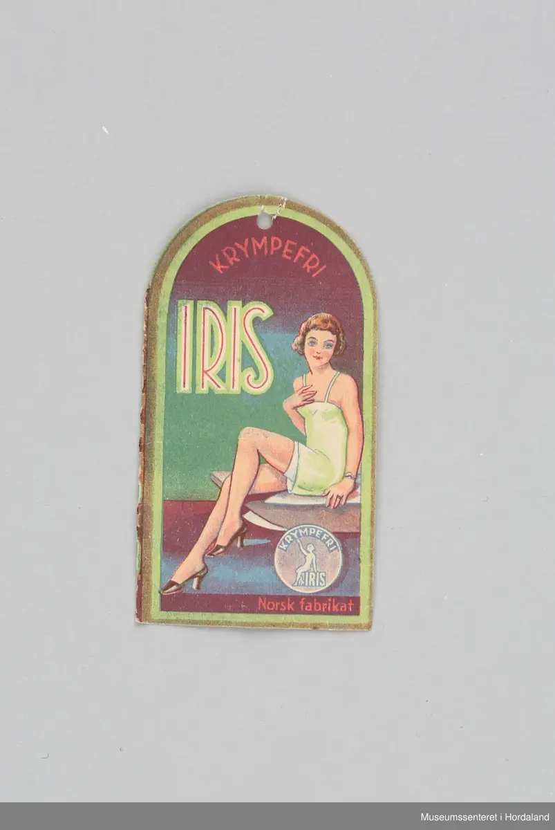 Papirmerkelapp til Iris undertøy.